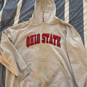 Antigua Gray Ohio State Hoodie